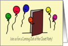 Balloon People Coming Out of the Closet Party Invitation card
