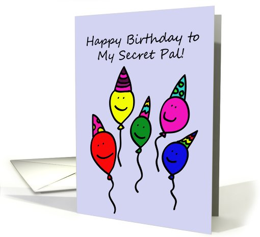 Balloon People Happy Birthday Secret Pal card (635304)