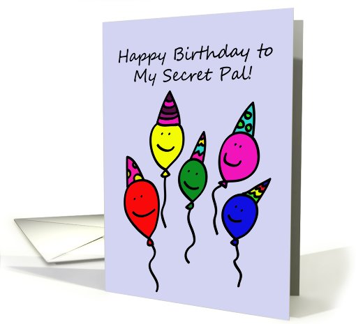 Balloon People Happy Birthday Secret Pal card (635304)