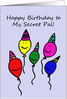 Balloon People Happy Birthday Secret Pal card