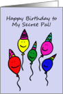 Balloon People Happy Birthday Secret Pal card