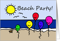 Balloon People Beach Party Invitation card