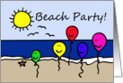 Balloon People Beach Party Invitation card