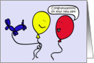 Ballon People, Congratulations on your new pet Card
