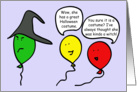 Catty Cartoon Balloon People,Happy Halloween Witch card