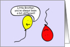 Happy Birthday Little Brother, Cartoon Balloon People card