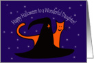 Witches Hat and Orange Cat Happy Halloween Daughter card