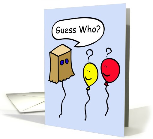 Secret Pal Balloon People, guess who? card (673944)