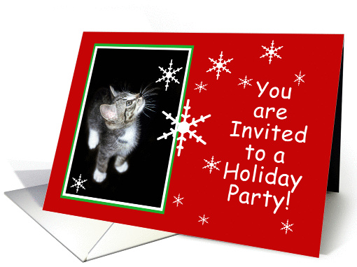 Snowflake Kitten You Are Invited to a Holiday Party card (849716)