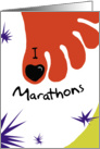 Birthday for Runner Black Toenail : I Love Marathon Running card