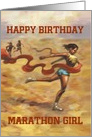 Marathon Finisher Cuts Red Ribbon : Birthday Card for Runner card