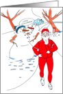 Happy Holidays Moving Announcement : Jogging Santa card