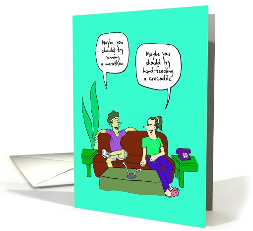 Marathon Crocodile : Funny Birthday card (470238)