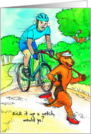 Airedale Terrier : Running With Cyclist card