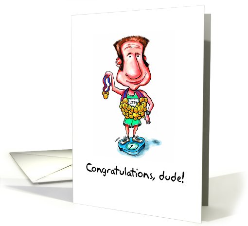 Congratulations Dude : Athlete With Medals card (470322)