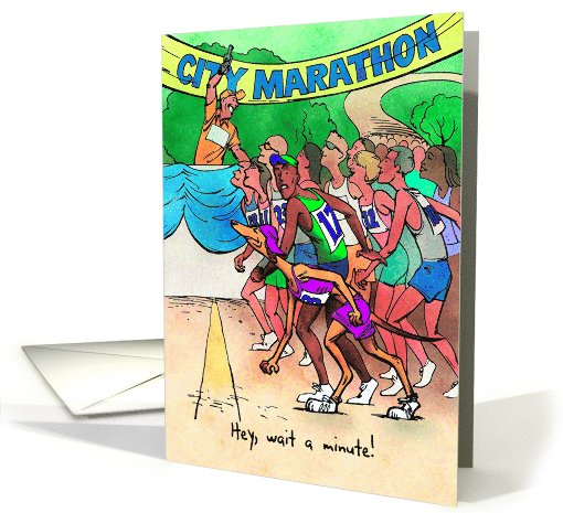 City Marathon : Running Greyhound Dog card (470821)