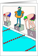 Novice Swimmer : Funny Good Luck card