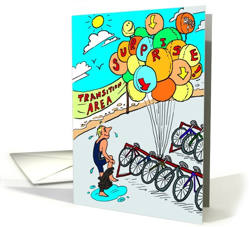 Triathlon Balloons : Surprise Birthday card (474214)