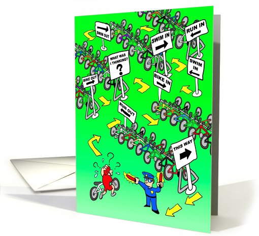 Triathlon Cop : Funny Birthday card (474294)