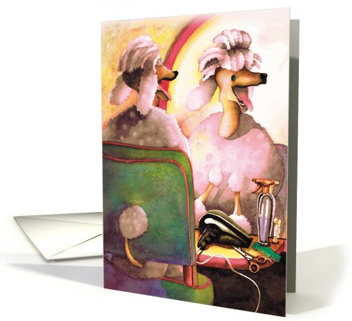 Salon Poodle : Birthday Dog card (474361)