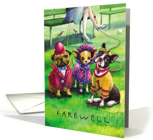 Dressed Dogs : Funny Farewell card (474874)