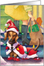 Dachshund Lights : Funny Christmas Card