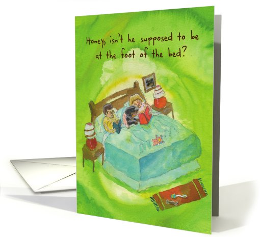 Rottweiler in Bed : Birthday card (476285)