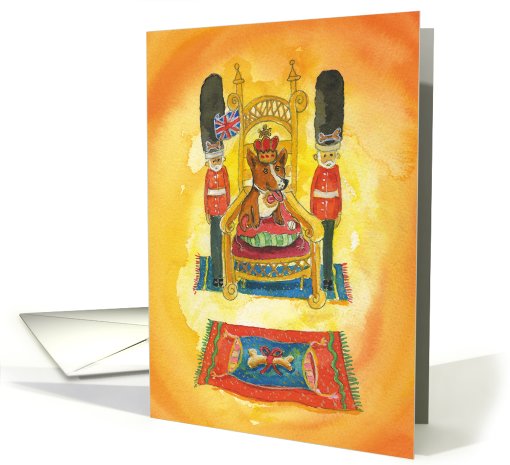 Welsh Corgi King : Good Luck card (476528)