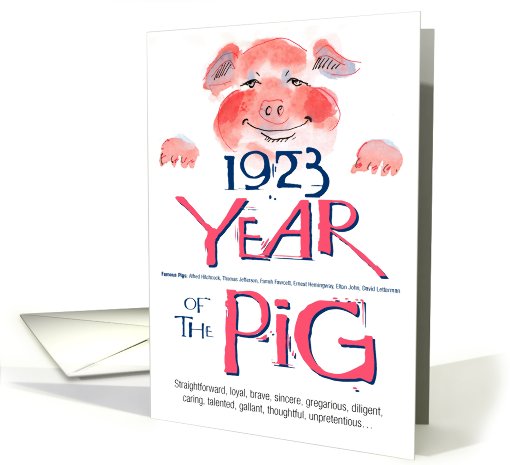 1923 : Year of the Pig card (478692)