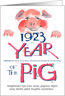 1923 : Year of the Pig card