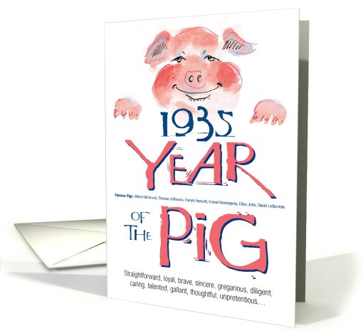 1935  : Year of the Pig card (478701)