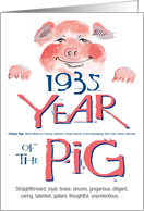 1935 : Year of the Pig card