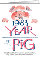 1983 Facts : Year of the Pig card