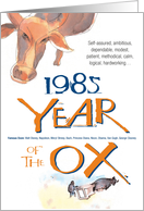 1985 : Year of the Ox card