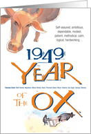 60th Birthday Card : Year of the Ox card