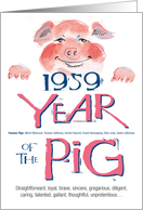 50th Birthday Card : Year of the Pig card