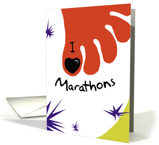 Congratulations - Black Toenail : I Love Marathon Running card