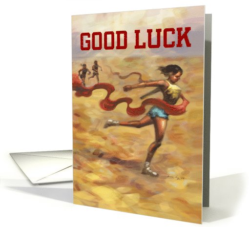 Good Luck : Marathon Finisher Cuts Red Ribbon card (966183)