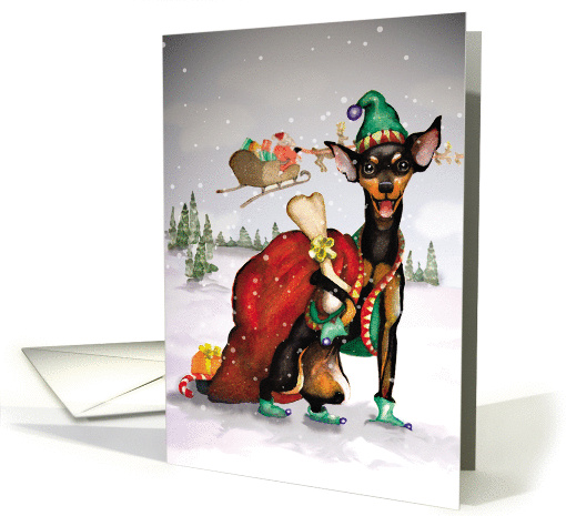 Happy Holidays Moving Announcement : Dog Elf card (984603)