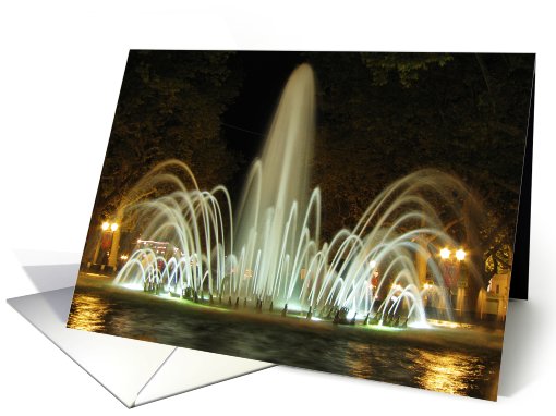 Fountain by night card (494524)