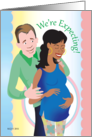 We’re Expecting Announcement Interracial card