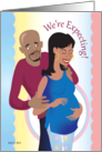 We’re Expecting Announcement African American couple card