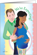 We’re Expecting Announcement Interracial card