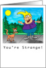 Cartoon Man and Cat, Don’t be a Stranger card