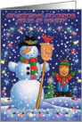 Snowman and boy card