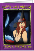 Happy Halloween with Sexy Witch card