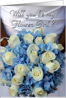 Will you be my flower girl, orange roses card