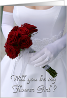 Will you be my flower girl, orange roses card