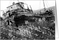 Shipwreck black and white card