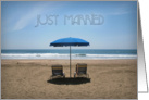 Just Married Beach Chairs Wedding Announcement card